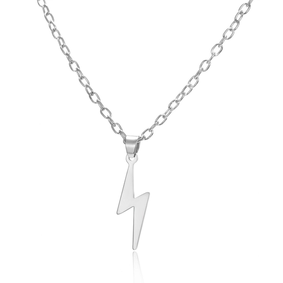 Collar de Acero Inoxidable Plateado Ligero para Hombre