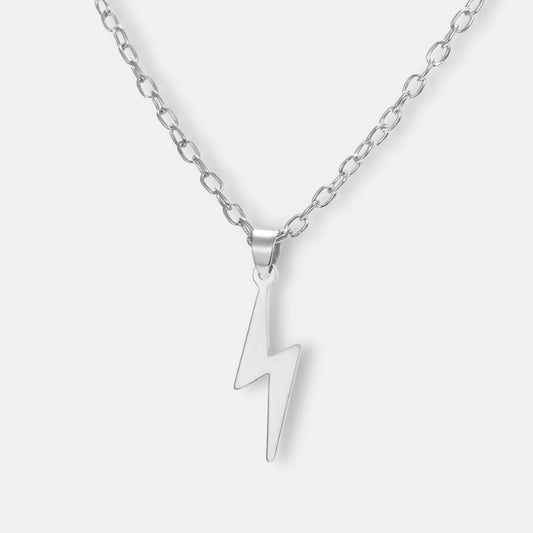 Collar de Acero Inoxidable Plateado Ligero para Hombre