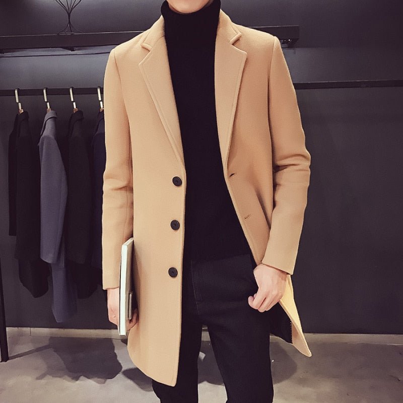 Abrigo Largo de Tres Botones para Hombre