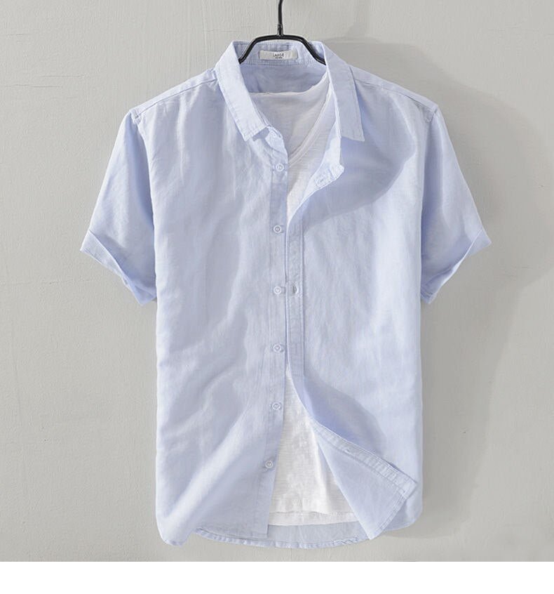 Camisa de Lino de Manga Corta Antonios