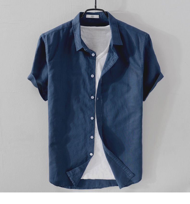 Camisa de Lino de Manga Corta Antonios