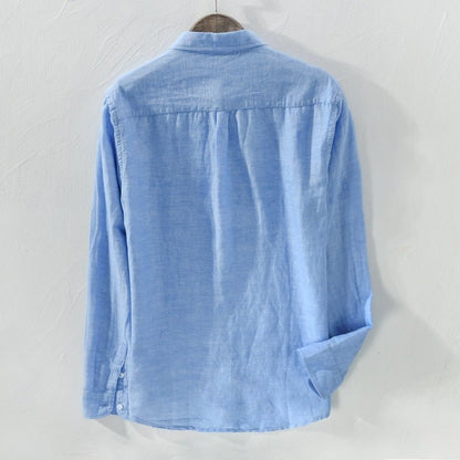 Camisa de Lino de Manga Larga Lisa Antonios