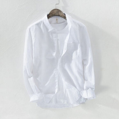 Camisa de Lino de Manga Larga Lisa Antonios