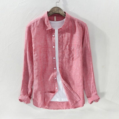 Camisa de Lino de Manga Larga Lisa Antonios