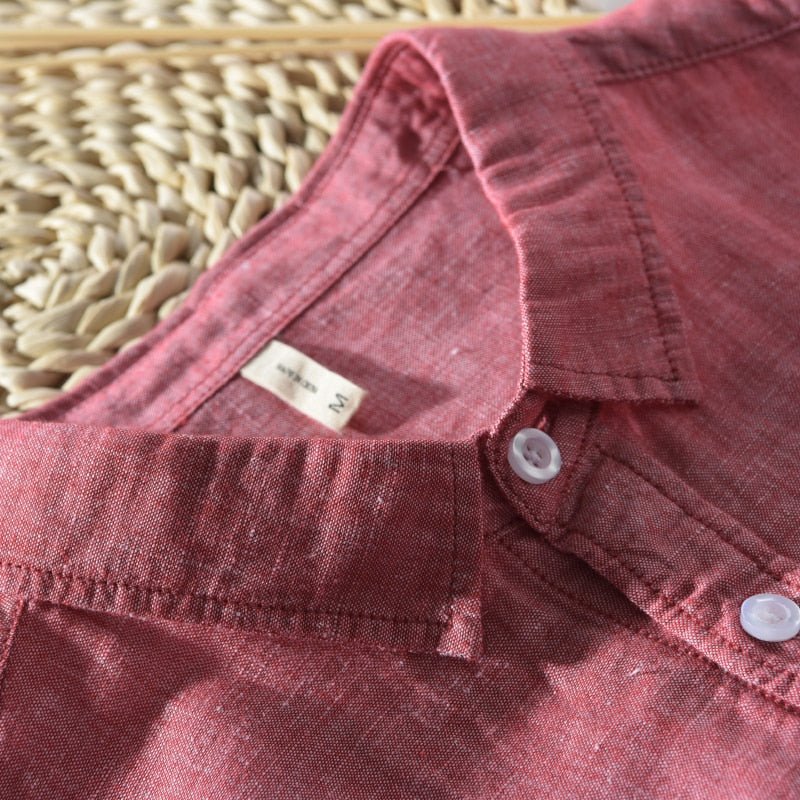 Camisa de Lino de Manga Larga Lisa Antonios