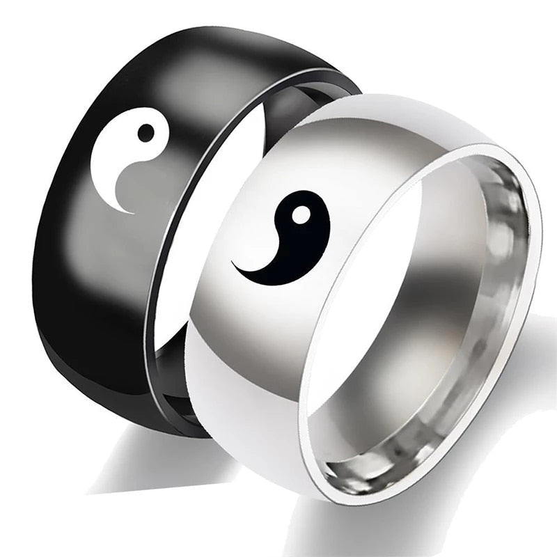 Anillo de Acero Inoxidable Yin-Yang para Hombre