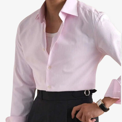 Camisa de Negocios Lisa de Algodón Antonios