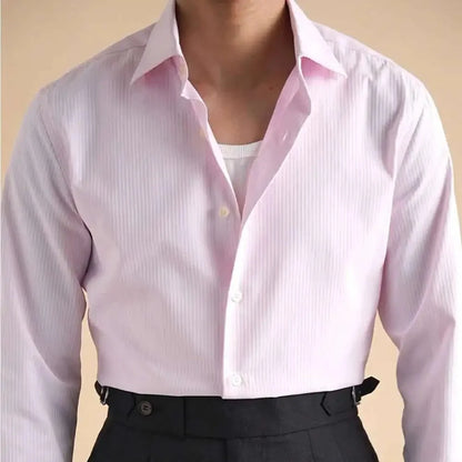 Camisa de Negocios Lisa de Algodón Antonios