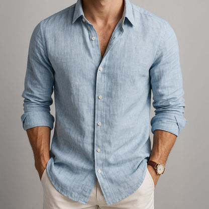| CHEMISE ESSENTIELLE EN LIN POUR HOMME