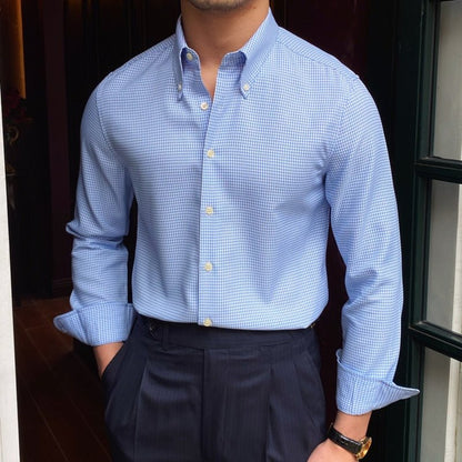 Camisa Británica Azul de Cuadros