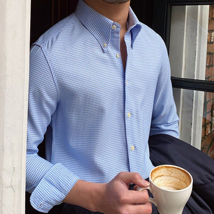 Camisa Británica Azul de Cuadros
