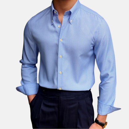 Camisa Británica Azul de Cuadros