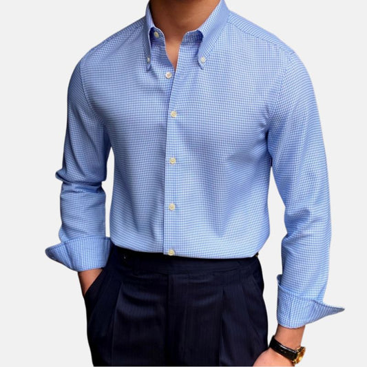 Camisa Británica Azul de Cuadros