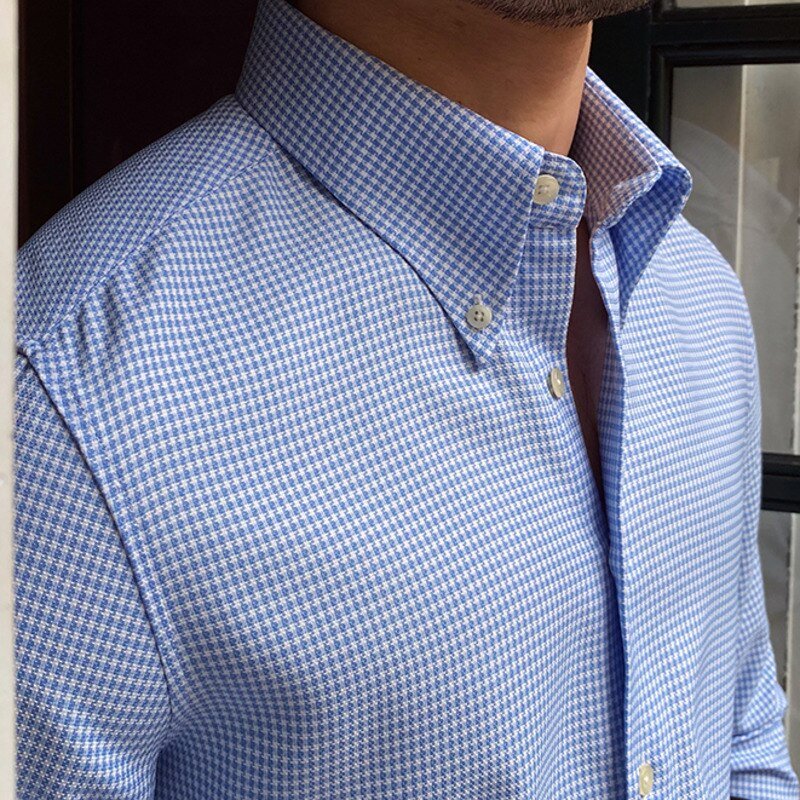 Camisa Británica Azul de Cuadros