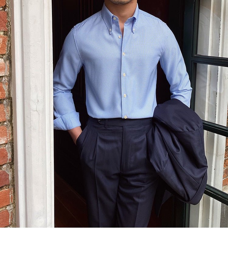 Camisa Británica Azul de Cuadros