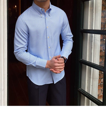 Camisa Británica Azul de Cuadros