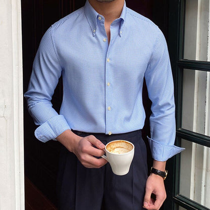 Camisa Británica Azul de Cuadros