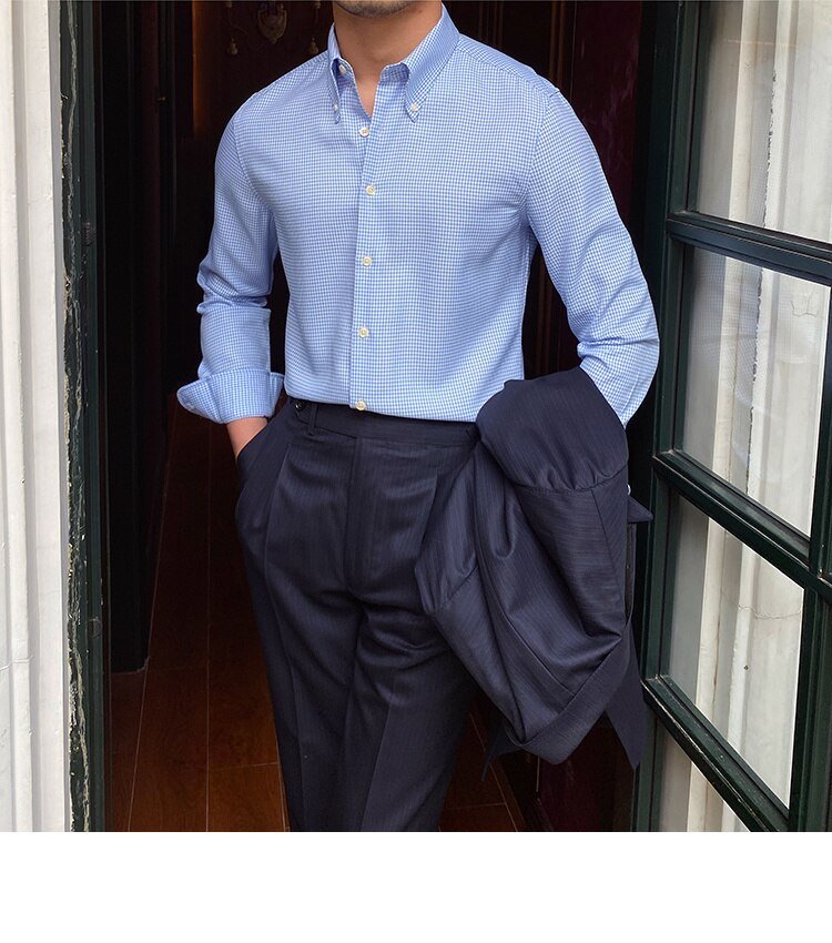 Camisa Británica Azul de Cuadros