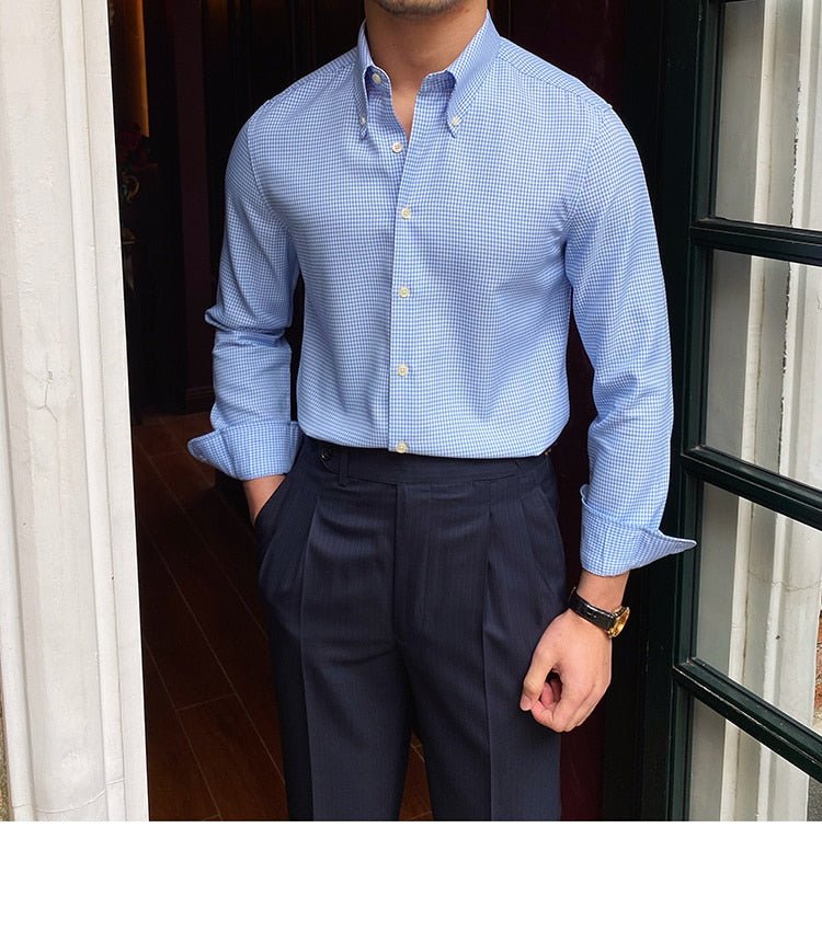 Camisa Británica Azul de Cuadros