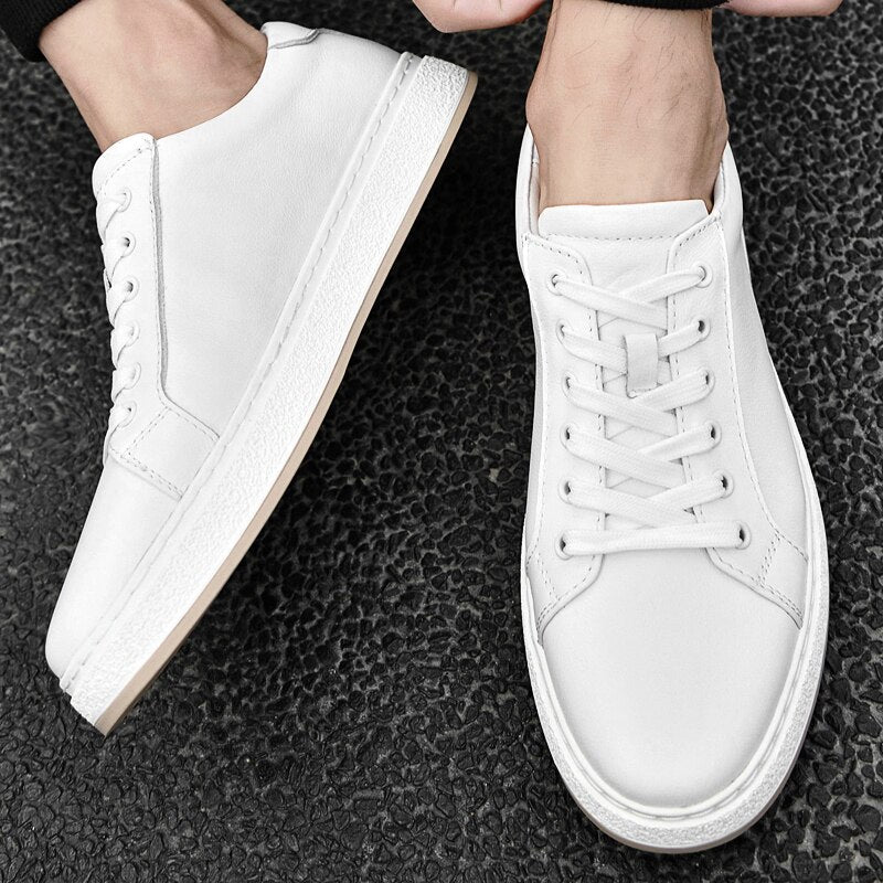 Zapatos Casuales de Cuero Genuino con Cordones