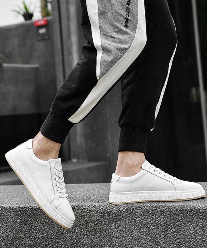 Zapatos Casuales de Cuero Genuino con Cordones