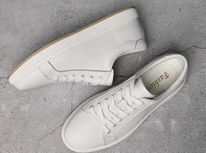 Zapatos Casuales de Cuero Genuino con Cordones
