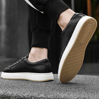 Zapatos Casuales de Cuero Genuino con Cordones