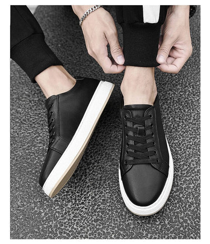 Zapatos Casuales de Cuero Genuino con Cordones