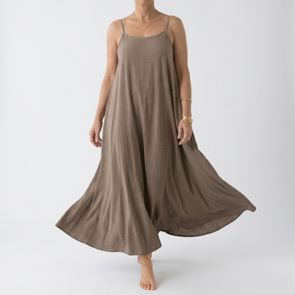 Dorsale™ — Vestido Maxi Espalda Descubierta Tirantes con Lazo