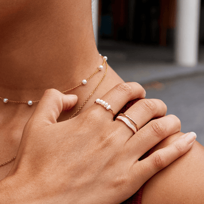| BAGUE CLASSIQUE AVEC PERLE D’EAU DOUCE