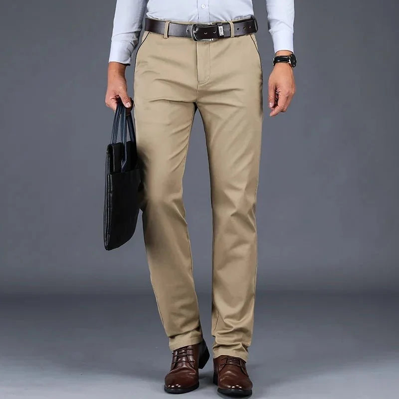 Pantalones Clásicos Smart Casual de Algodón