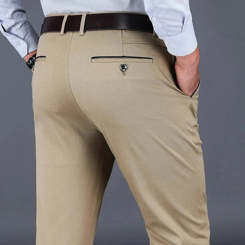 Pantalones Clásicos Smart Casual de Algodón