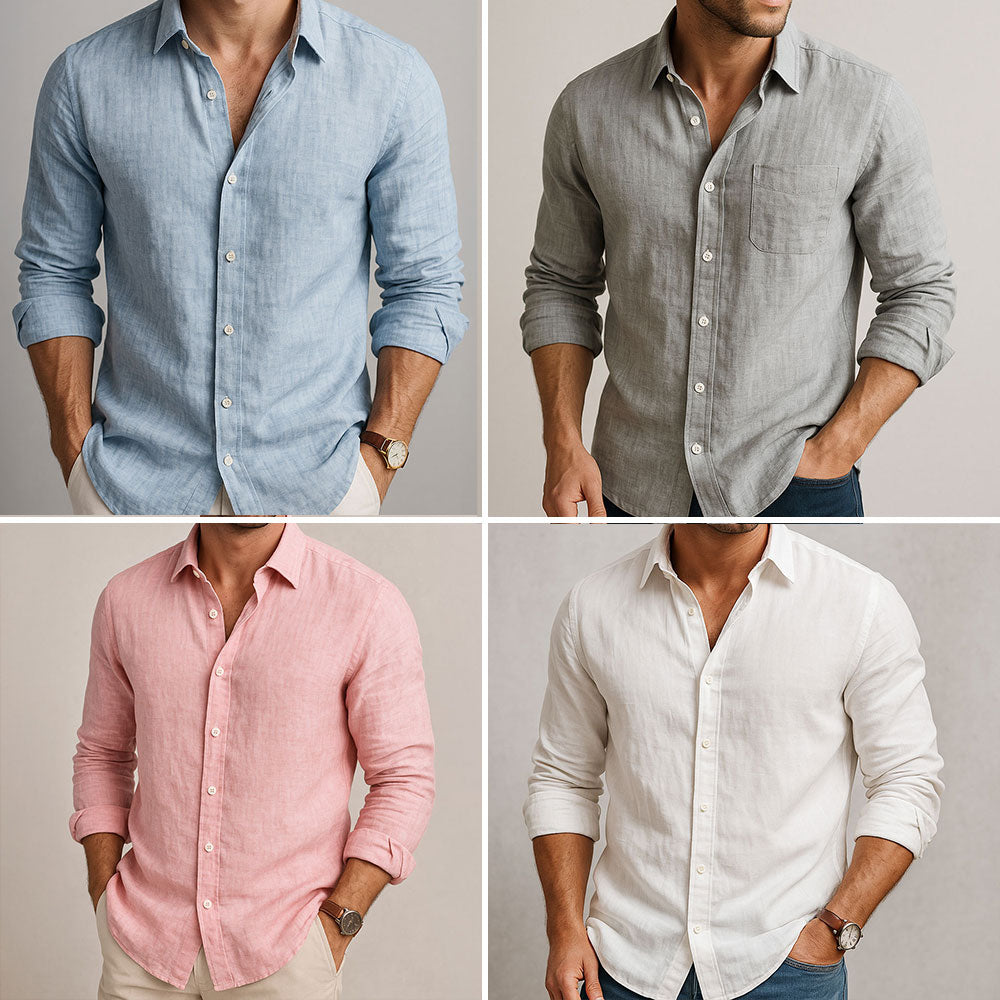 | CHEMISE ESSENTIELLE EN LIN POUR HOMME