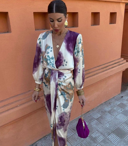 | Robe Portefeuille Satinée Léa