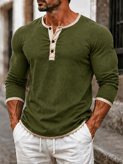 Ercole – Jersey Henley Hombre Manga Larga