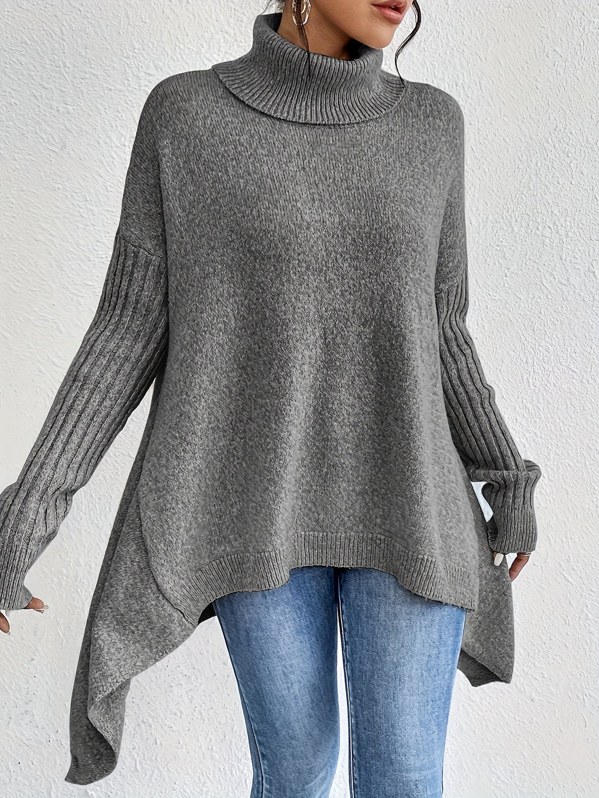Leina | Jersey de Cuello Vuelto Suave y Relajado