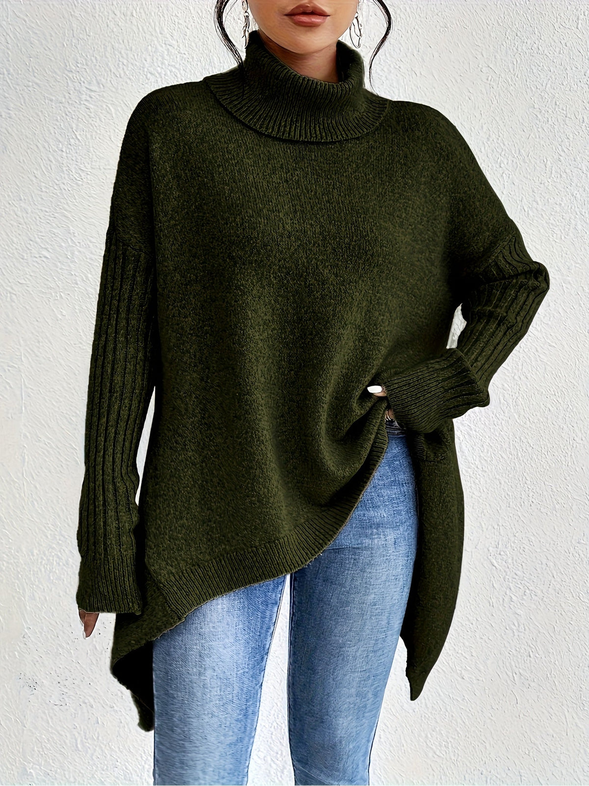 Leina | Jersey de Cuello Vuelto Suave y Relajado