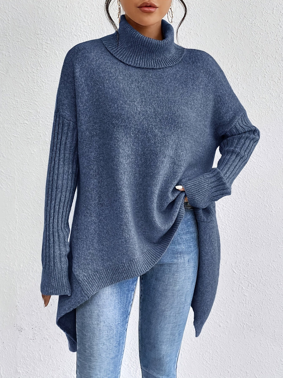 Leina | Jersey de Cuello Vuelto Suave y Relajado