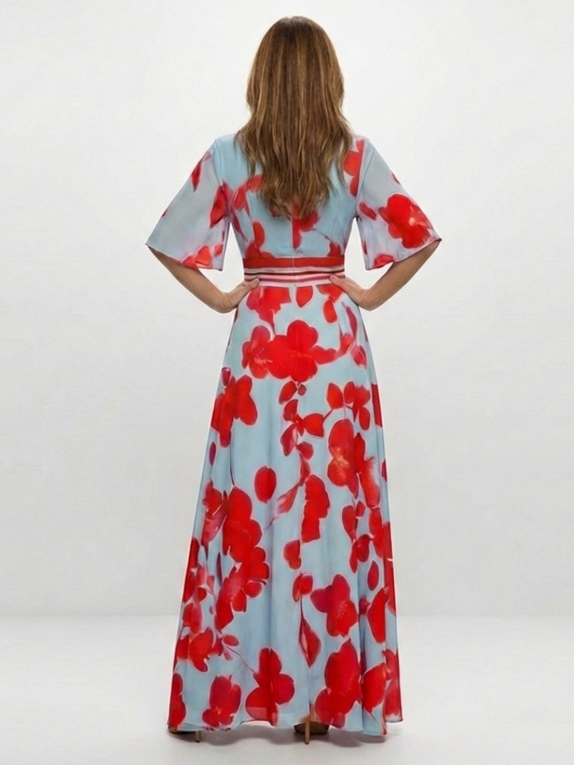 | Robe Maxi Fleurie a Manches Corinne