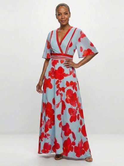 | Robe Maxi Fleurie a Manches Corinne