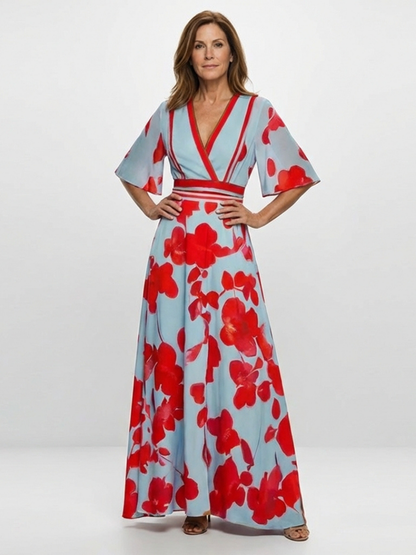 | Robe Maxi Fleurie a Manches Corinne
