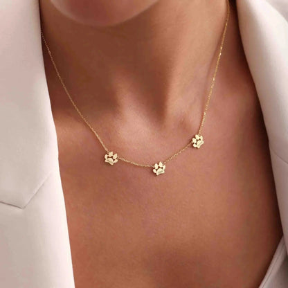 Collar de Nombre con Huellas Personalizado – Huellas Separadas