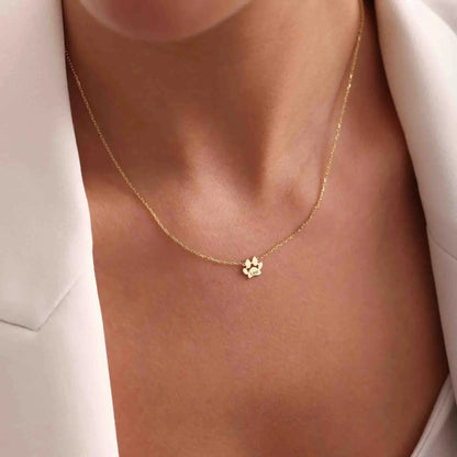 Collar de Nombre con Huellas Personalizado – Huellas Separadas