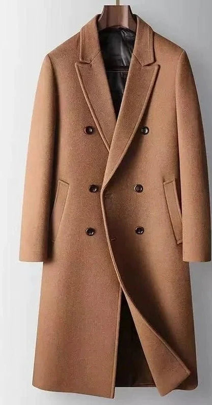 Abrigo de Lana de Invierno Cruzado