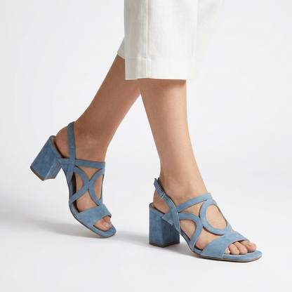 Urbéline™ — Sandalia Talón Bloque Slingback Calados Hebilla