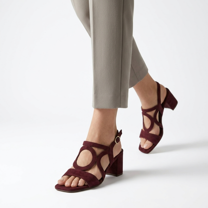 Urbéline™ — Sandalia Talón Bloque Slingback Calados Hebilla