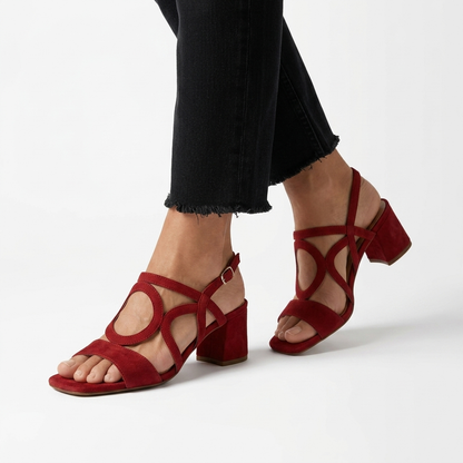 Urbéline™ — Sandalia Talón Bloque Slingback Calados Hebilla