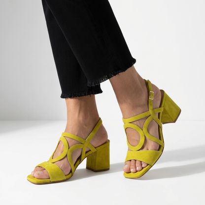 Urbéline™ — Sandalia Talón Bloque Slingback Calados Hebilla