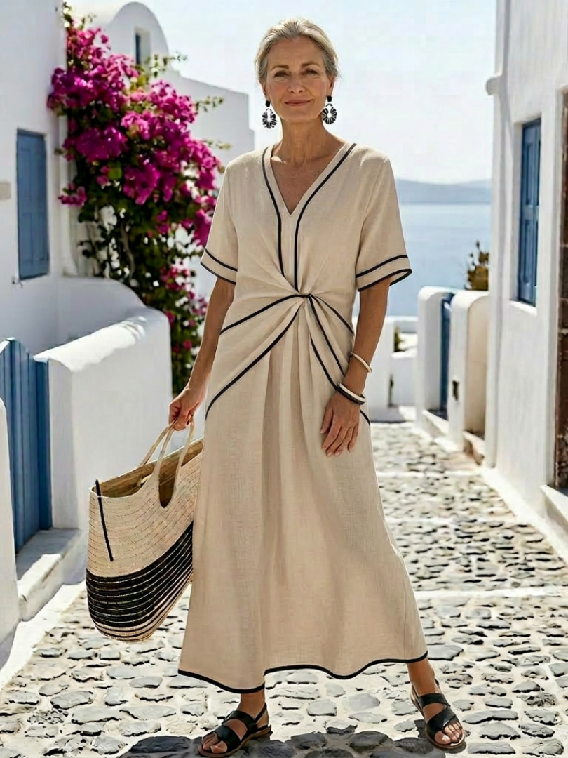 | Robe midi a mangas cuellortes Linnea
