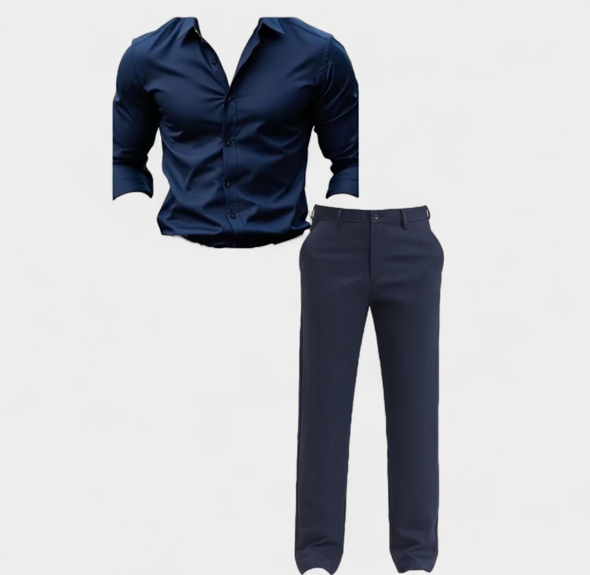 Conjunto de Camisa Azul Marino y Pantalones Azul Marino
